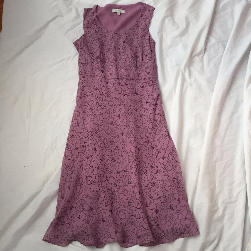 Ann Taylor Mauve Floral Midi Dress
